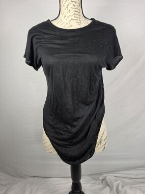 The Nu Vintage Black Tencel Drape Tunic Top - Large